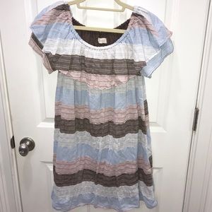 Altar’d State Blue, Pink, Brown Striped Dress